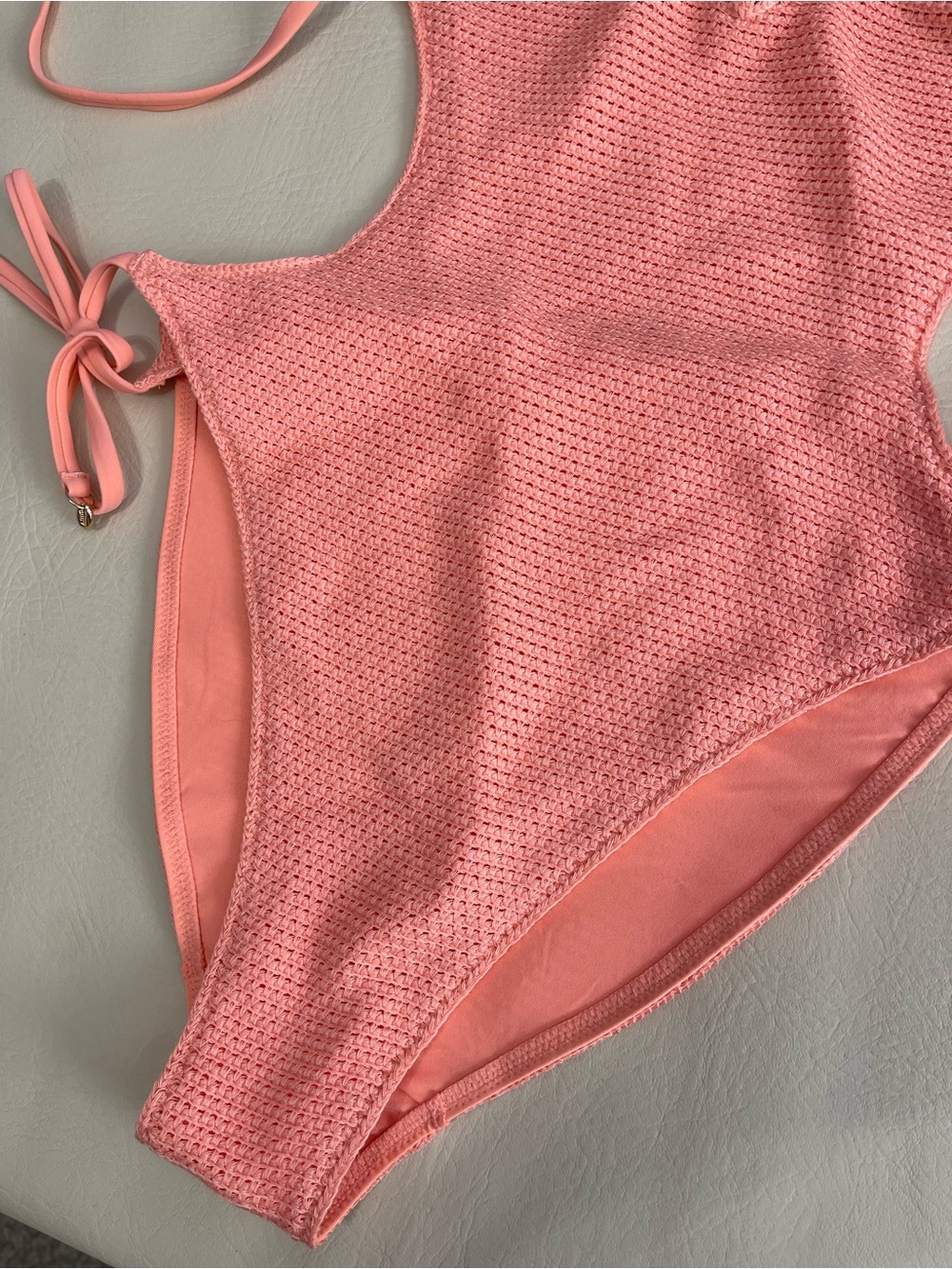 Victoria's Secret Coral Pink Textured One-Piece Swimsuit - Picture 5 of 6